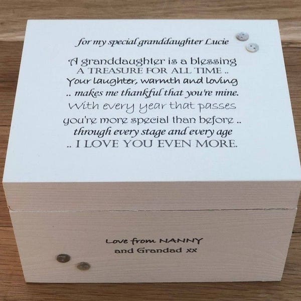 Keepsake Box for Granddaughter Etsy