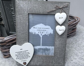 Personalised Granddaughter Rustic Shabby Chic Photo Frame Special GRANDAUGHTER… ANY NAME Birthday Present 6x4 photo frame.. Christmas