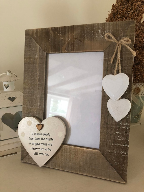 Shabby personalised Chic Photo Frame In Memory Of Loved One Grandad Nana Grandad