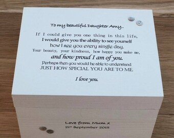 Shabby Personalised chic Box  Special Daughter Gift Birthday Trinket Jewellery any name..