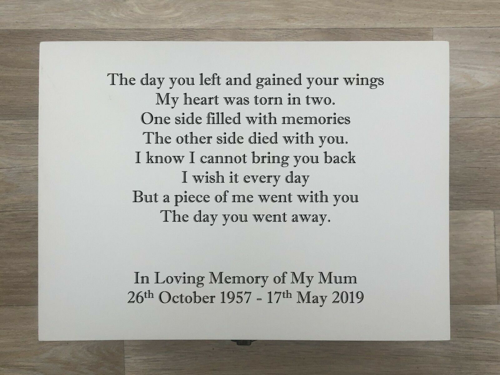 Personalised LARGE Memory Box Loved One ~ MUM ~ Or Any Name ~ Bereavement Loss Personalised LARGE Memory Box Loved One ~ MUM ~ Or Any Name ~ Bereavement Loss