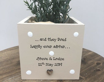 Wedding Present Personalised Shabby Chic Plant Pot Wedding ANY NAMES Bride & Groom Present Gift any names or dates Special Couple
