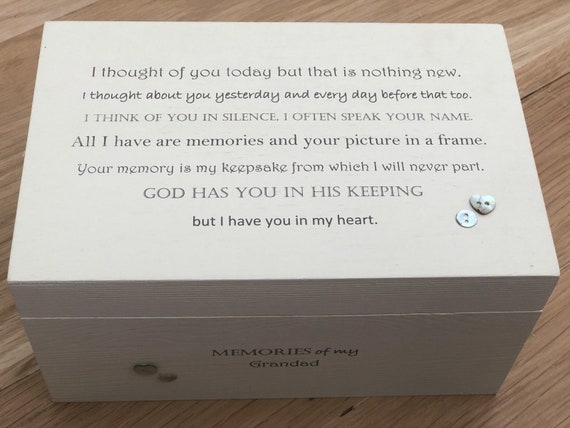 Shabby Personalised Chic In Memory Of Grandad ~ Grandpa Or ANY NAME Keepsake Box