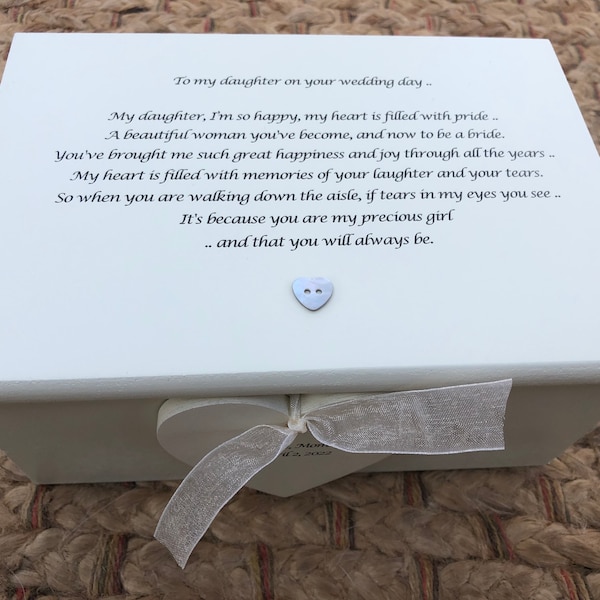 Presente personalizado para uma FILHA no dia do casamento da MÃE DA NOIVA ~ Presente de casamento da mãe Caixa de joias especial para lembranças