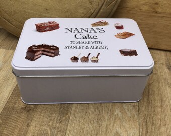 Shabby Chic Style PERSONALISED Cake Tin ~ SPECIAL nanny ~ Nannie ~ Nana ~ Grandma Gran Granny~ Any Name you want. Birthday Christmas