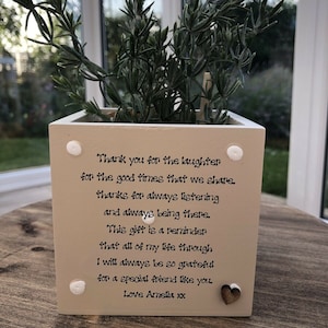 MELHOR AMIGO Vaso de flores/plantas personalizado presente de amigo especial estilo Shabby Chic. AMIZADE Amigo para toda a vida Natal Aniversário qualquer nome