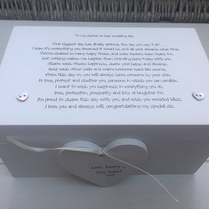Shabby Personalisiert Chic Besondere Schwester an ihrem Hochzeitstag Hochzeitsgeschenk Geschenk Erinnerungsbox Special