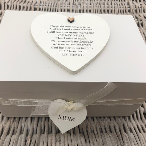 Personalised Memory Box In Memory Of MUM or Loved One Any Name Shabby Chic 
