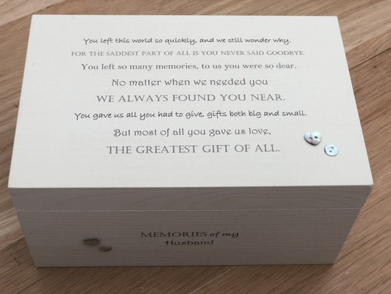 Shabby Chic Style Special Memory Box GRANDAD Sentimental gift Personalised Trinket MEMORY Box BEREAVEMENT in memory of a SON ~ LOSS OF A CHILD or any loved one//any name