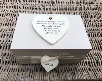 PERSONALISED Shabby chic Style Memory Box In memory of a loved one MUM ~ Dad ~ Nanny ~ Husband ~ Wife Grandad any name Bereavement memorial