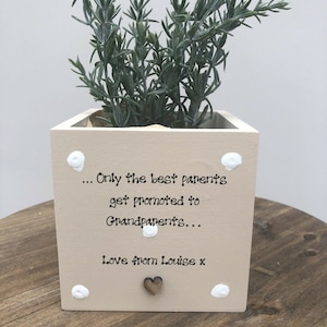 Personalised Flower / Plant Pot Mum & Dad Who Are GRANDPARENTS Parents gift Or any name. Shabby Chic style. Nana Grandad Granny Nanny etc
