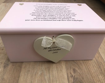 Personalised gift for a DAUGHTER on her Wedding Day from MOTHER Of The BRIDE  ~ Wedding Present from Mum Jewellery Special keepsake Box