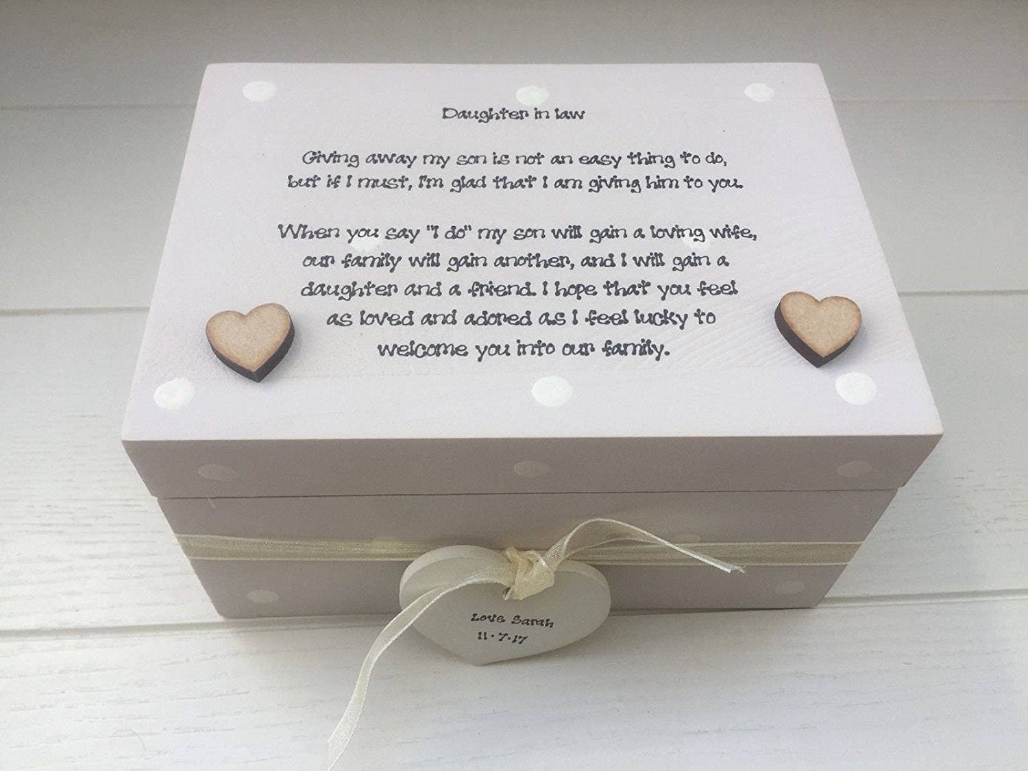 Shabby Personalised chic Box DAUGHTER IN LAW on wedding day, from Mot…