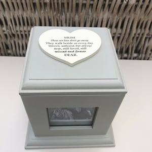 Personalised MEMORIAL in loving MEMORY of MUM Mom Mam Mummy or any name. Photo Frame Cube Box Bereavement Loss Sympathy