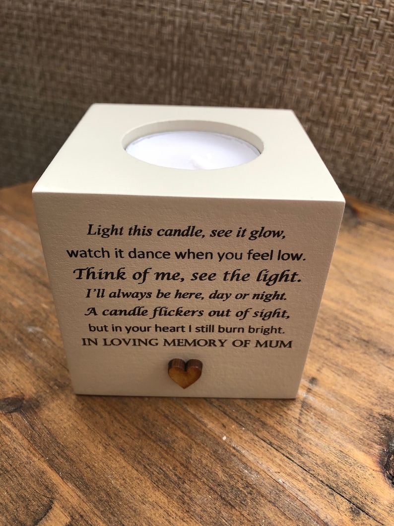Personalised Candle In memory of a MUM Mom Mam or any loved one Mum Dad Grandad Husband Wife etc Bereavement Sympathy any name. image 2