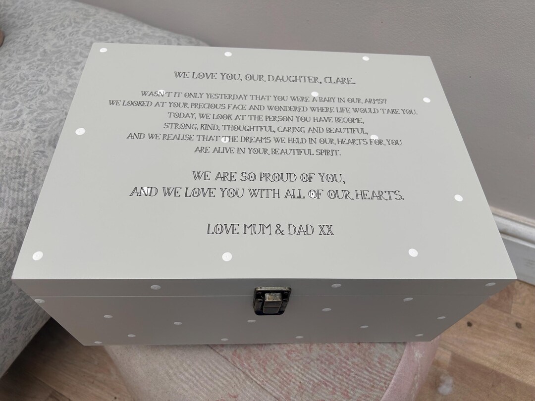 Personalised VERY LARGE Memory Box ~ Special DAUGHTER Sentimental ...