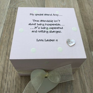 Shabby Chic Personalised Box Special BEST FRIEND Friendship or Any Name Trinket Jewellery Box Birthday