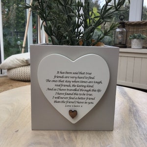 PERSONALISED Best Friend Flower / Plant Pot Special Friend gift Shabby Chic style. FRIENDSHIP Lifelong Friend Christmas Birthday any names