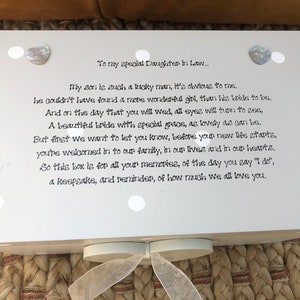 Shabby Chic personalisiertes Geschenk für eine besondere SCHWIEGERTOCHTER Schmuck, Schmuck, Andenken, Erinnerungsbox