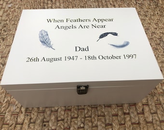 DAD Memory Box ~ In Loving Memory of a Dad Daddy Father ~ PERSONALISED Very Large Size ~ Or Any Name Memorial ~ Bereavement Loss Loved One
