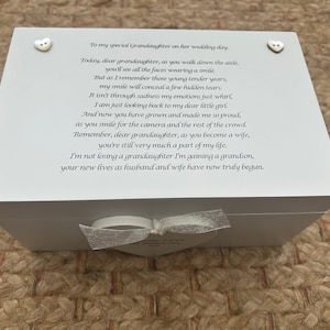Personalised gift for a GRANDAUGHTER on her Wedding Day from Grandparents Of The Bride  Present GRANDDAUGTER Jewellery Special keepsake Box
