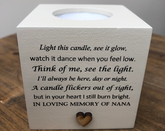 Personalised Candle In memory of a NANA or any loved one Mum Dad Grandad Husband Wife etc Bereavement Sympathy any name.