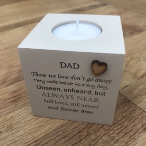 Shabby Personalised Chic  Candle In memory of a loved one DAD FATHER MUM Mam Dad Nana Grandad Husband Wife Bereavement Sympathy