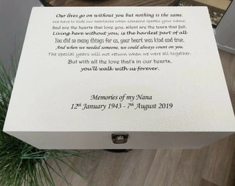 Personalised LARGE Memory Box Loved One ~ GRANDMOTHER NANA NAN~ Bereavement Loss 