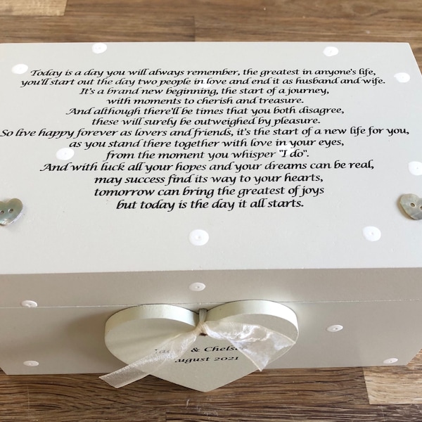 WEDDING GIFT personalised gift present Bride & Groom on wedding day trinket, keepsake, memory box PERSONALISED