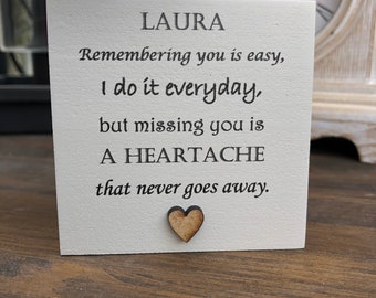 Thoughts Of You Wife Heart Memorial StakeGraveside PlaqueRemembrance Gift 