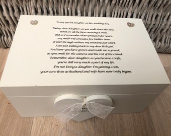 Personalised gift for a DAUGHTER on her Wedding Day from MOTHER & FATHER Of The Bride  ~ Present from Mum Jewellery Special keepsake Box