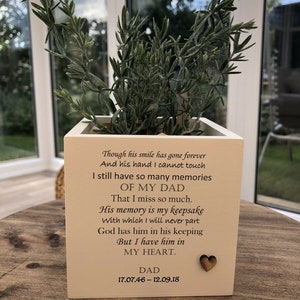 Memorial DAD Loss Flower / Plant Pot Gepersonaliseerde BEREAVEMENT In Memory of a Loved One ~ Mama Nana Man Wife Daughter Son of enige naam