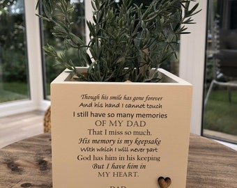 Memorial DAD Loss Flower / Plant Pot Personalised BEREAVEMENT In Memory of a Loved One ~ Mum Dad Nana Husband Wife Daughter Son or ANY name