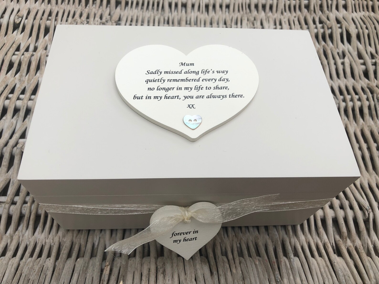 PERSONALISED Shabby Chic Memory Box in Memory of a Loved One - Etsy UK