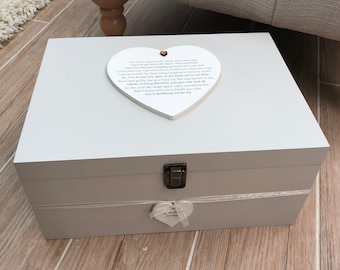 Personalised VERY LARGE Memory Box ~ In Memory of HUSBAND ~ Memorial Wife / Daughter / Son / Mum ~ Any Name ~ Bereavement Grief Loss