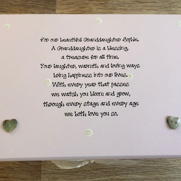 Musical Jewelry Box for Granddaughter Etsy