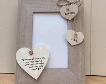 Shabby personalised Chic Photo Frame UNCLE Auntie AUNTY GODPARENTS Any Names Gift