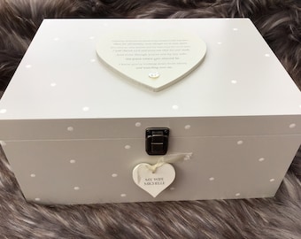 Personalised VERY LARGE Memory Box ~ In Memory of WIFE ~ Memorial ~ Or Husband ~ Or Any Name ~ Mum ~Dad Friend Loved One Bereavement Loss
