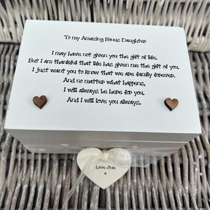 PERSONALISIERTE Box. Du bist wie eine Tochter für mich. Spezielle BONUS TOCHTER Geschenk Geburtstag Weihnachten Schmuckstück Schmuckschatulle einen beliebigen Namen, den Sie möchten