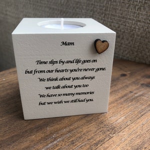 Personalised Candle In memory of a MAM Mum or any loved one Mum Dad Grandad Husband Wife etc Bereavement Sympathy any name.