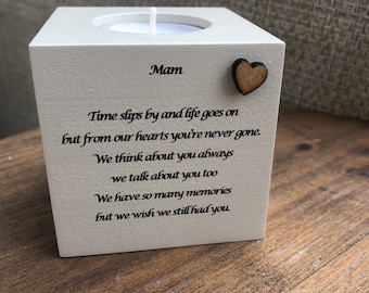 Personalised Candle In memory of a MAM Mum or any loved one Mum Dad Grandad Husband Wife etc Bereavement Sympathy any name.