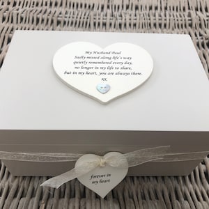 Personalisierte Erinnerungsbox.. Trauerfall.. Verlust, In Erinnerung an einen lieben Mann oder jeden Namen ~ Erinnerung