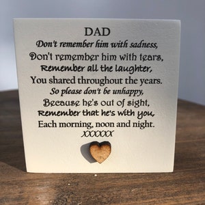 Personalised Candle In memory of a DAD or any loved one Mum Dad Grandad Husband Wife etc Bereavement Sympathy any name.