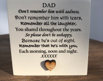 Personalised Candle In memory of a DAD or any loved one Mum Dad Grandad Husband Wife etc Bereavement Sympathy any name.