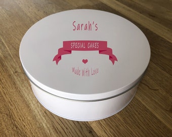 Shabby Chic Style PERSONALISED Cake/Biscuit Tin ~ SPECIAL Friend BAKING Tin gift any name . Star Baker ~ Bake Off ~ Cake Biscuit Tin