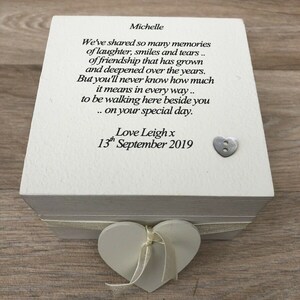 Shabby Chic style WEDDING gift for BRIDE from BRIDESMAID ~ maid of honour ~ matron of honour ~ Flower Girl any name, gift Jewellery Box