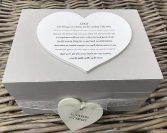 Personalised Memory Keepsake Box. Loss of DAD Daddy Father Parent Or Any name you want. Memory Or Ashes Box. 2 sizes. Memorial Sympathy Loss