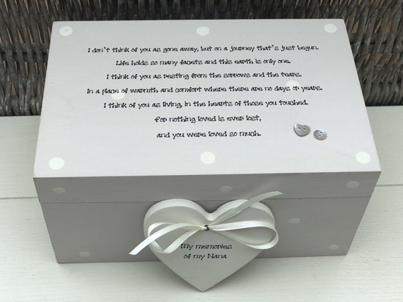 Shabby chic personalised LARGE Memory Box ~ In Memory of GRANDAD ~ Memory of a Loved One ~ Any Name ~ Grandpa ~ Grandfather ~ Grampy ETC