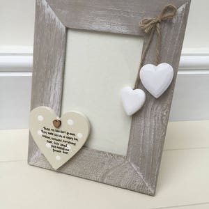Shabby personalised Chic Photo Frame In Memory of a loved one.. Mum .. Dad .. Nana .. Grandad .. Nanny etc