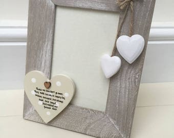 Shabby personalised Chic Photo Frame In Memory of a loved one.. Mum .. Dad .. Nana .. Grandad .. Nanny etc